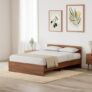 Amazon Brand – Solimo Medusa Engineered Wood Queen Bed (Walnut Finish)