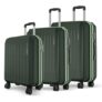 Safari Genius Alley Set of 3 (Cabin + Medium + Large) Trolley Bags Hard Case Polypropylene, 4 Wheels, 360 Degree Wheeling Luggage, Suitcase for Travel, Trolley Bags for Travel, Deep Forrest
