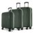 Safari Genius Alley Set of 3 (Cabin + Medium + Large) Trolley Bags Hard Case Polypropylene, 4 Wheels, 360 Degree Wheeling Luggage, Suitcase for Travel, Trolley Bags for Travel, Deep Forrest