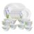 Larah by Borosil Lavender Opalware Dinner Set, 28 Pcs, White