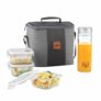 CELLO Glassy Square Lunch Box Set of 4 | (320ml x 3) & 1 Clear Glass Water Bottle (500ml) | Leak-Proof & Microwavable Toughened Glass | Perfect Lunch Box Set for Office, School & College