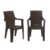 Nilkamal Mystique Plastic Chair with Armrest | Set of 2 | 3 Year Warranty | Heavy Duty Chair for Home, Living Room, Dining Room, Bedroom & Office | Stackable Polypropylene |Outdoor & Garden Use | SRB