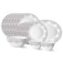 Larah by Borosil Lark Fluted Series Opalware Dinner Set | 21 Pieces for Family of 6 | Microwave & Dishwasher Safe | Bone-Ash Free | Crockery Set for Dining & Gifting | Plates & Bowls | White