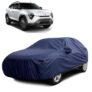 Sulfar 100% Water Resistant Car Body Cover Compatible with Mirror for Mahindra XUV 3XO EV (Triple Stitched, Full Bottom Elastic, Navy Blue)