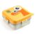 Clazkit 3-Compartment Super Dinosaur Printed Design Lunch Box – Leak-Proof & BPA-Free Bento Box with Steel Tray, Spoon & Container for School, Office, Travel – 1120ml + 70ml, Yellow
