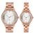 TIMEX Analog Watch for Couple with Silver-Tone Round Dial & Rose Gold Stainless Steel Bracelet Band Water Resistant Pair’s Wrist Watches – TW00ZP008
