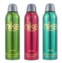Nike Women Deodorant Spray Combo (Amber + Rose + Musk) – 200ml Each | Pack of 3 Long Lasting Body Spray | Odour Control & Freshness | Deo for Women