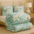 BSB HOME Premium Microfiber Printed Double Bed Comforter with 2 Matching Pillow Covers | All-Season Reversible AC Blanket for Winter & Summer | Soft & Lightweight Quilt for Double Bed – Seafoam Green