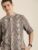 Taavi Men Printed Casual Grey Shirt
