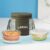 Larah Glassware Gracia Borosilicate Glass Lunchbox With Bag | 2Pc Round Container (400 Ml Each), Vertical | Microwave & Dishwasher Safe, Leakproof | Tiffin For Office, School, College | Green