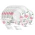 Cello Imperial Series Vinea Opalware Dinner Set | 65 Units | Opal Glass Dinnerware | Chip-Resistant, Scratch-Resistant, Microwave & Dishwasher Safe | Elegant Floral Pattern | White