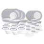 Larah by Borosil Juliet Fluted Series Opalware Dinner Set | 66 Pieces for Family of 6 | Microwave & Dishwasher Safe | Bone-Ash Free | Crockery Set for Dining & Gifting | Plates & Bowls | White