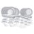 Larah by Borosil Juliet Fluted Series Opalware Dinner Set | 66 Pieces for Family of 6 | Microwave & Dishwasher Safe | Bone-Ash Free | Crockery Set for Dining & Gifting | Plates & Bowls | White