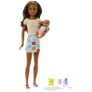 Barbie Dolls and Accessories, Brunette Skipper™ Doll with Baby Figure and 5 Accessories, Babysitters Inc.™ Playset