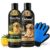 PetKartel Dog Grooming Combo Tick & Flea Shampoo 200ml + Oatmeal Shampoon 200ml with Deshedding Glove | Anti Tick Cleansing Moisturizing Bath Care Kit for Dogs | Fur Removal Massage Glove Grooming