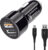 Ambrane 27 W Qualcomm Certified Turbo Car Charger(Black, With Usb Cable)